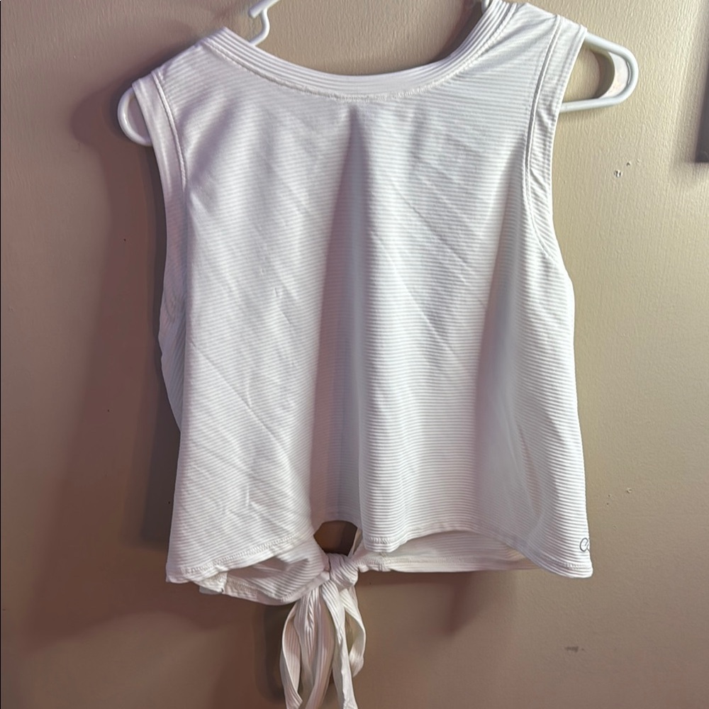 White Sleeveless Tie-back top
